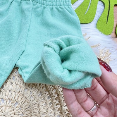 Conj. Casaco My Favourite Place is with you! e Calça de Moletom - Verde e Off White